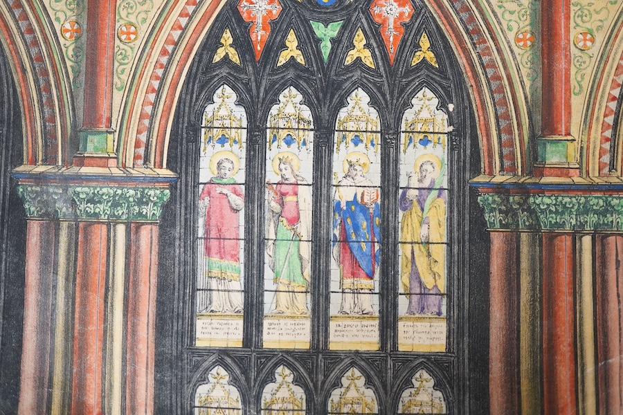 19th century School, Stained glass window, unsigned, watercolour on paper, 34 x 18cm, unframed